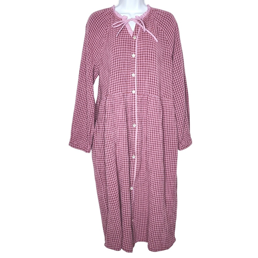 Gudrun Sjödén Organic Cotton Crinkle Lagenlook Dress Size Medium